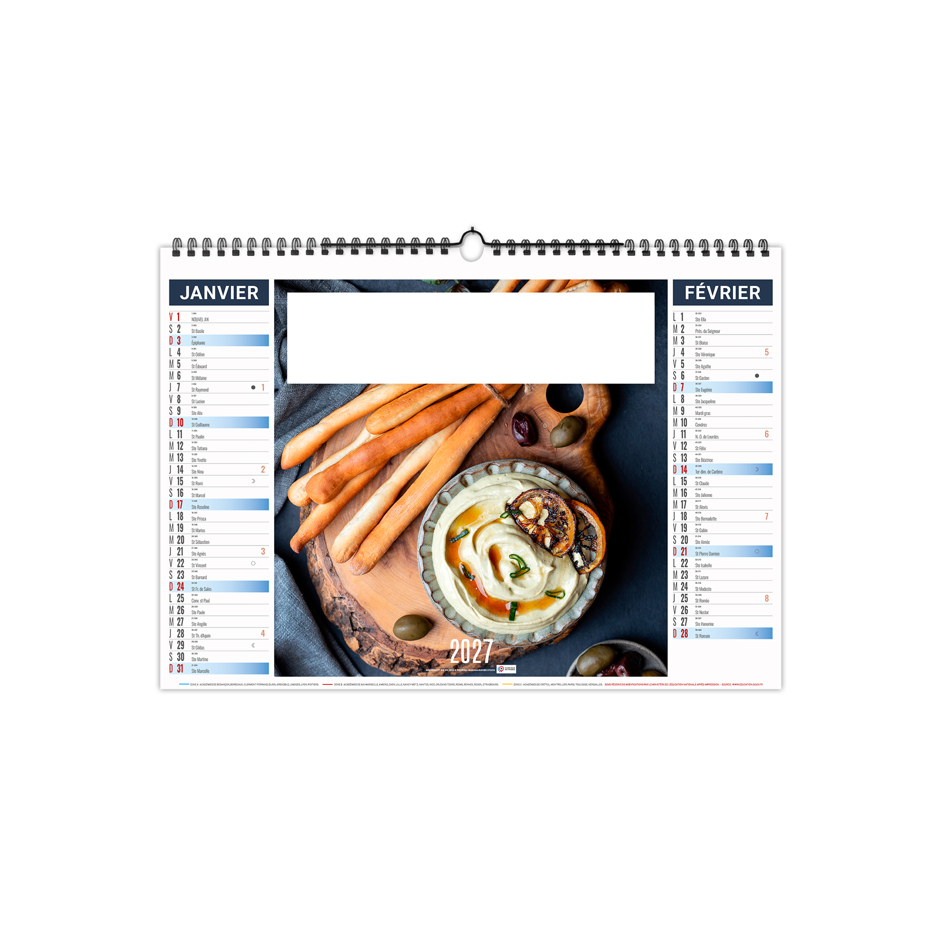 Recettes 2027 – Calendrier avec logo - vue 2