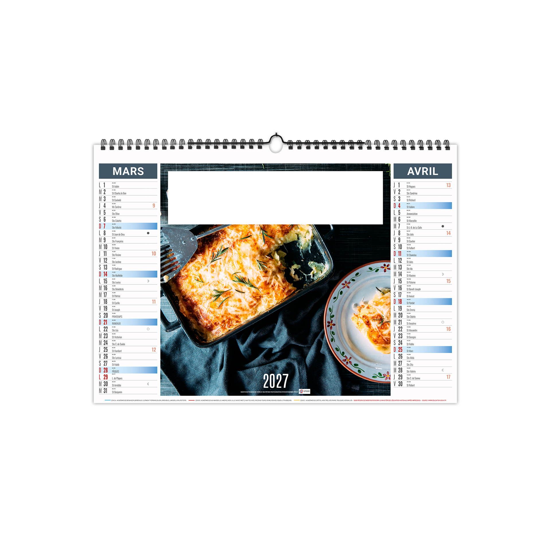 Recettes 2027 – Calendrier avec logo - vue 3
