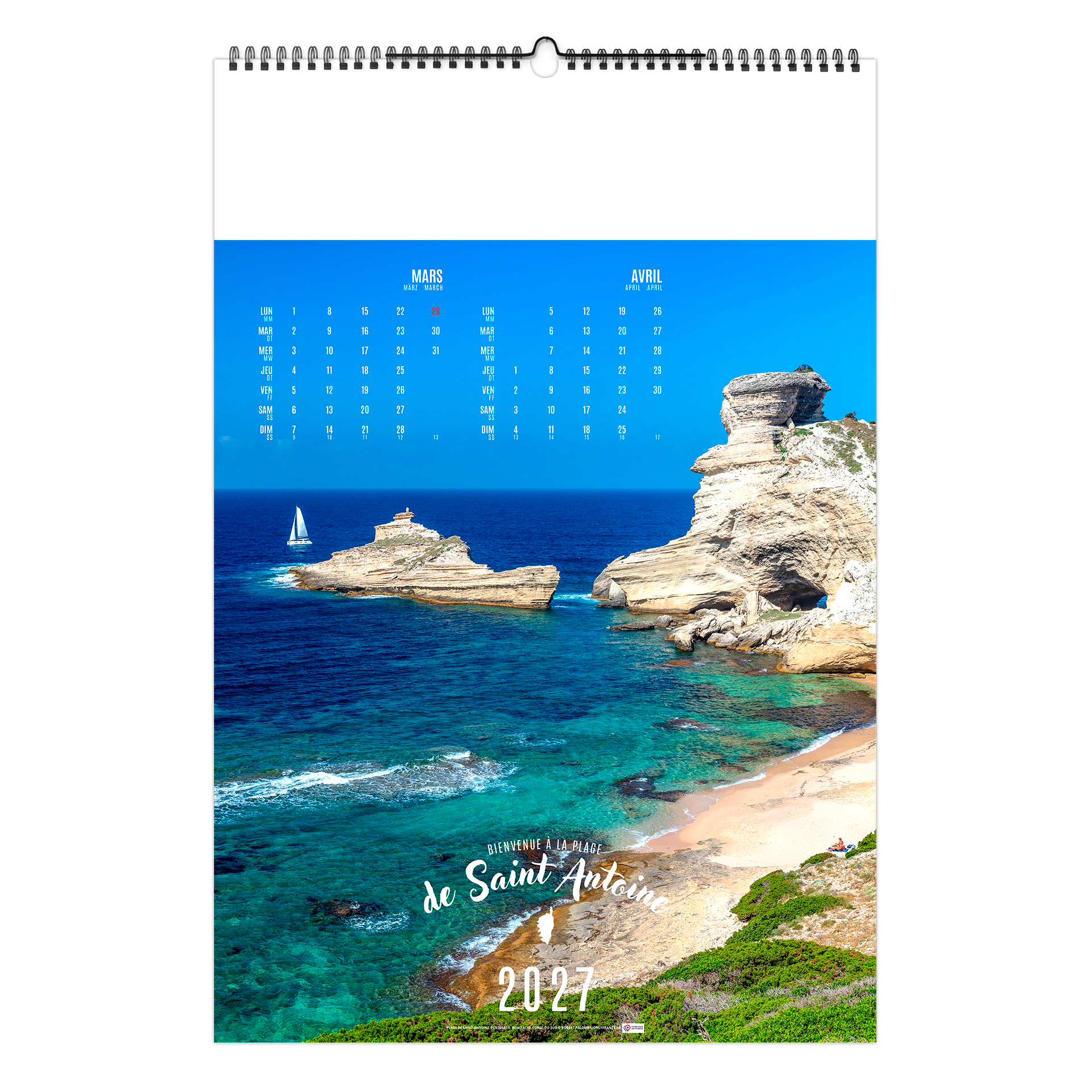Bienvenue en corse 2027 – Calendrier avec logo - vue 4