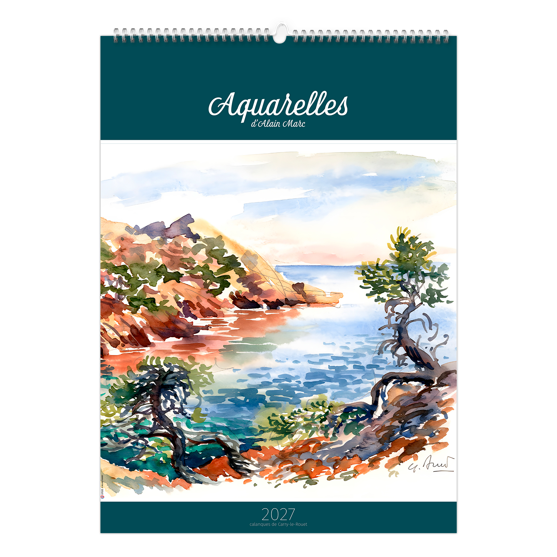 Aquarelles 2027 – Calendrier avec logo - vue 1