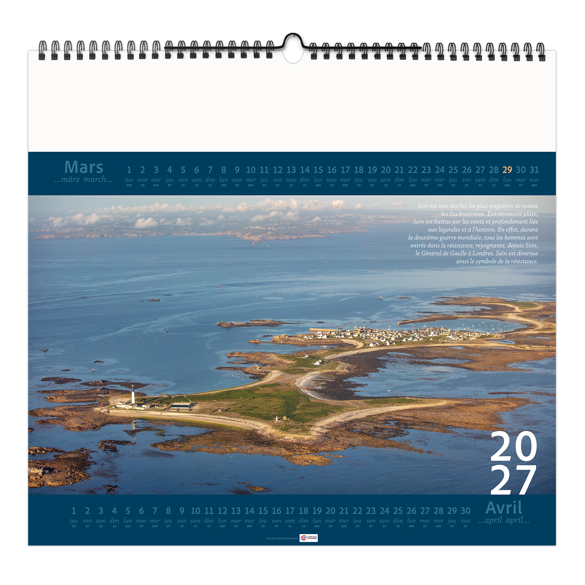 Bretagne d'île en île 2027 – Calendrier avec logo - vue 4