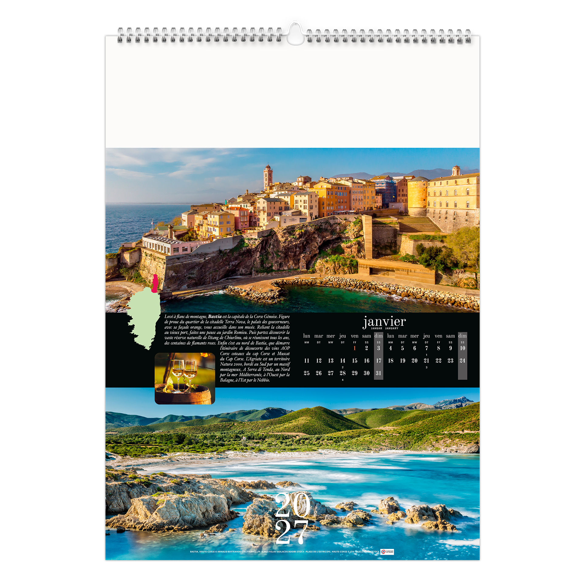 Corsica 2027 – Calendrier avec logo - vue 3