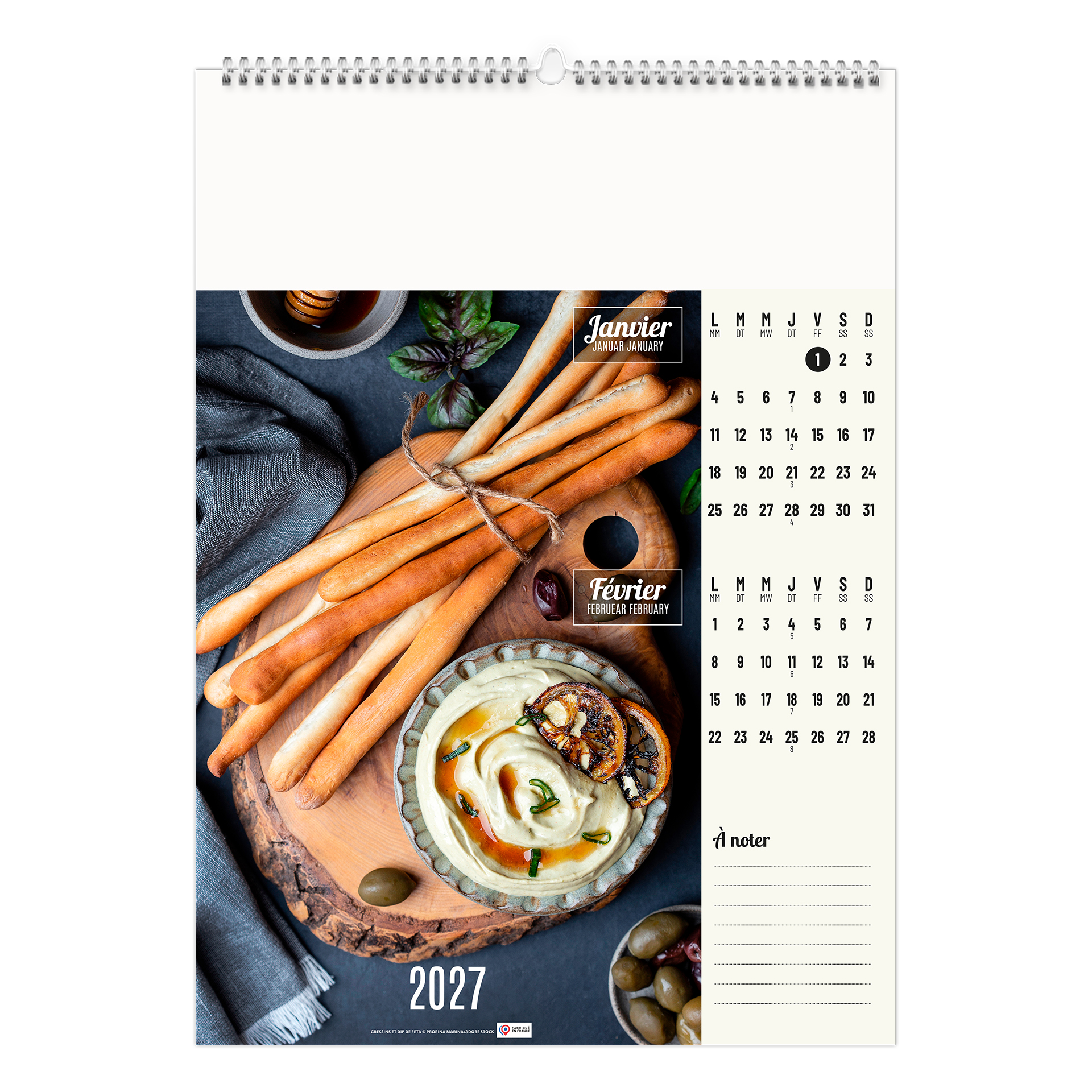 Cuisine conviviale 2027 – Calendrier avec logo - vue 3