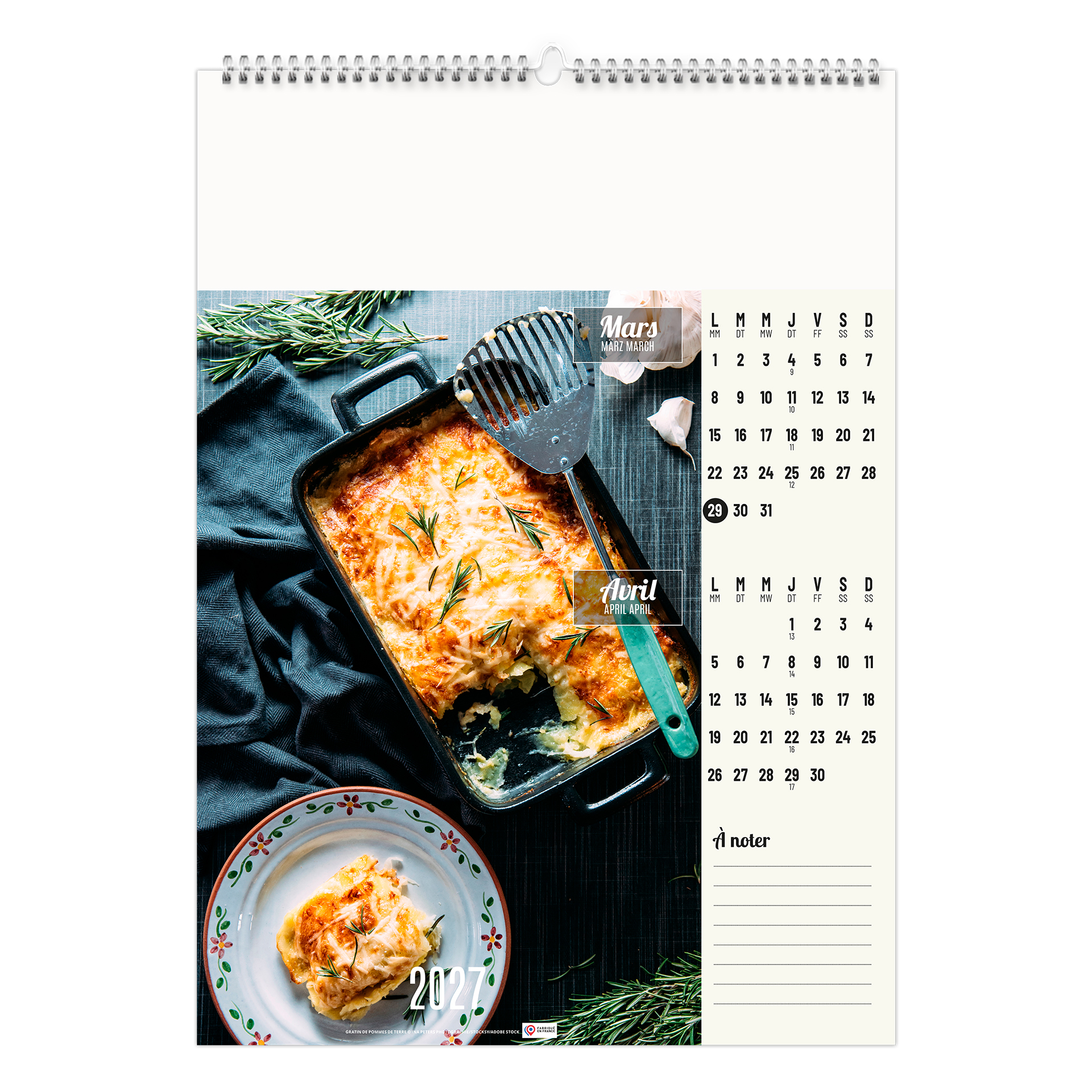 Cuisine conviviale 2027 – Calendrier avec logo - vue 4