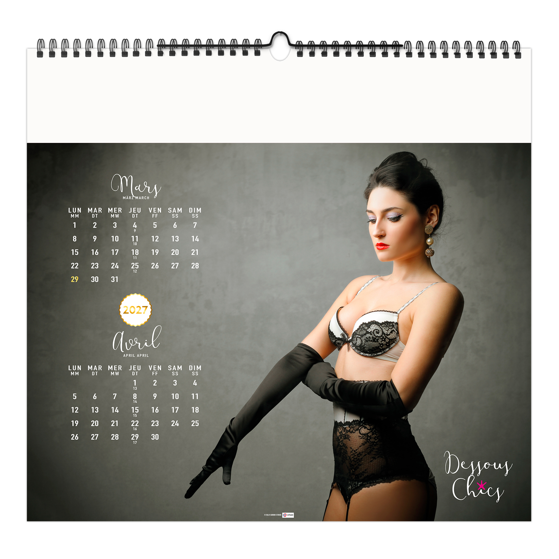 Dessous chics 2027 – Calendrier avec logo - vue 4