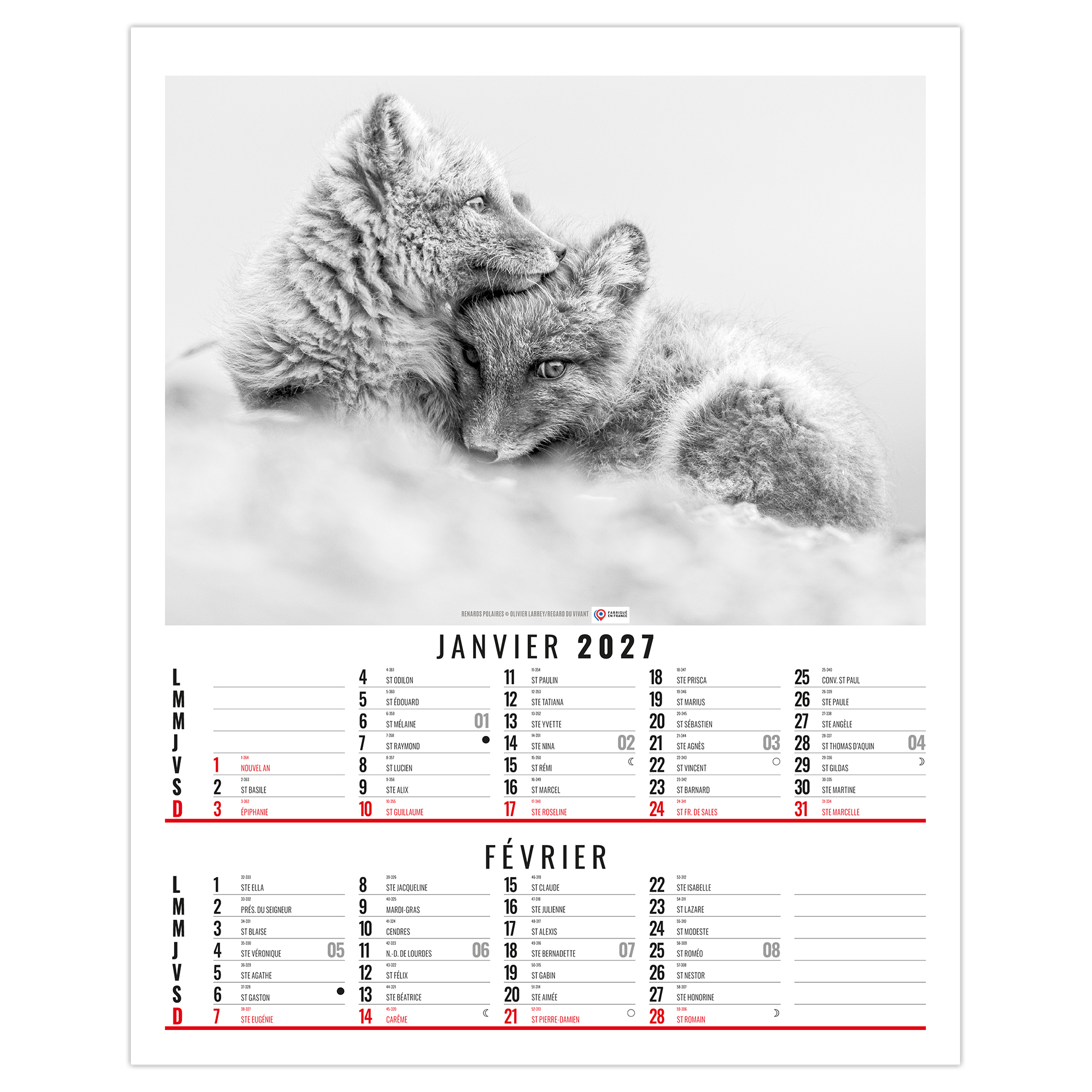 Anna 2027 — calendrier 2027 personnalisé Dole