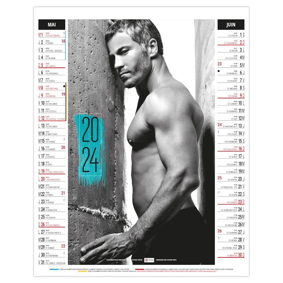 Calendrier Homme 2024