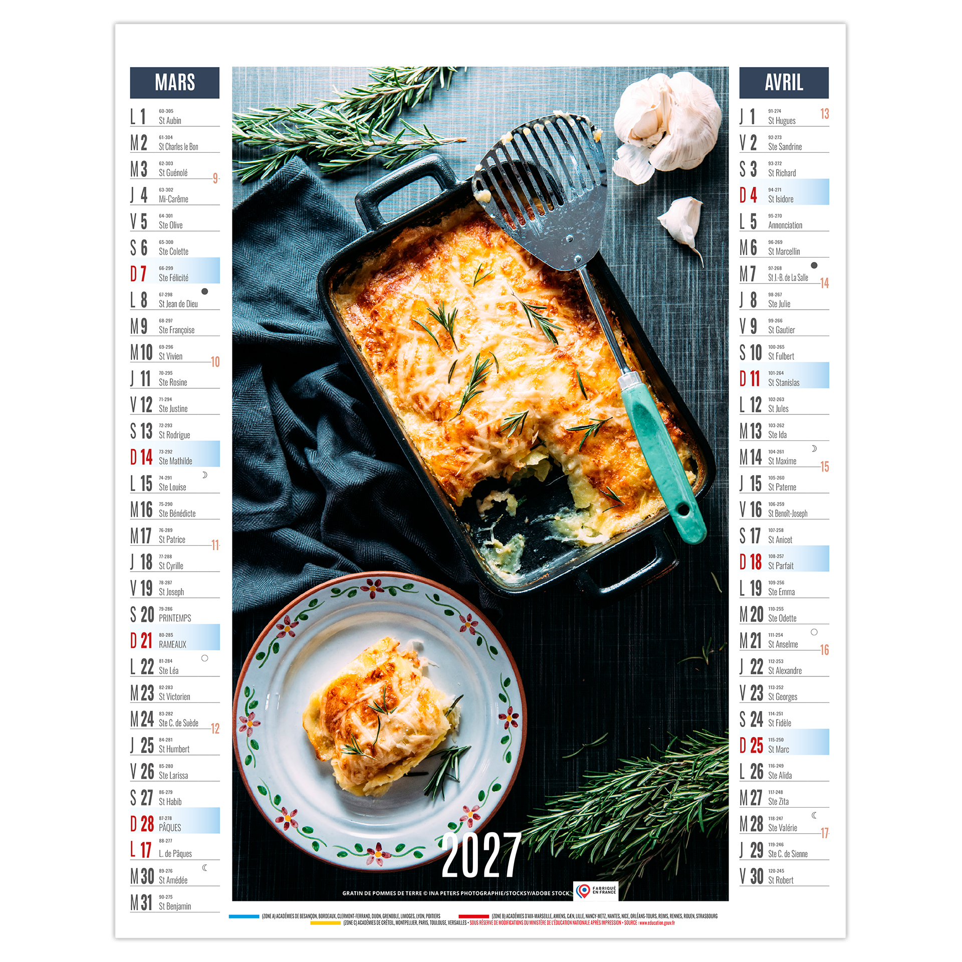 Gustave 2027 – Calendrier avec logo - vue 3