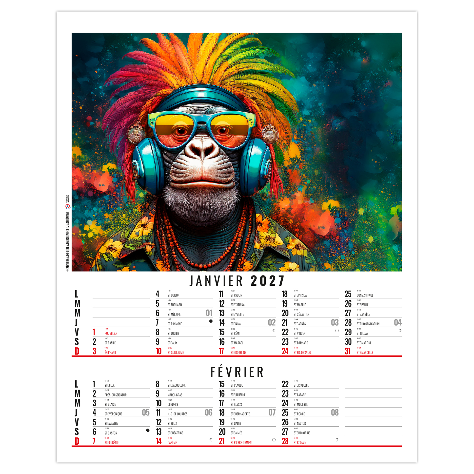 Zoé 2027 – Calendrier avec logo - vue 2