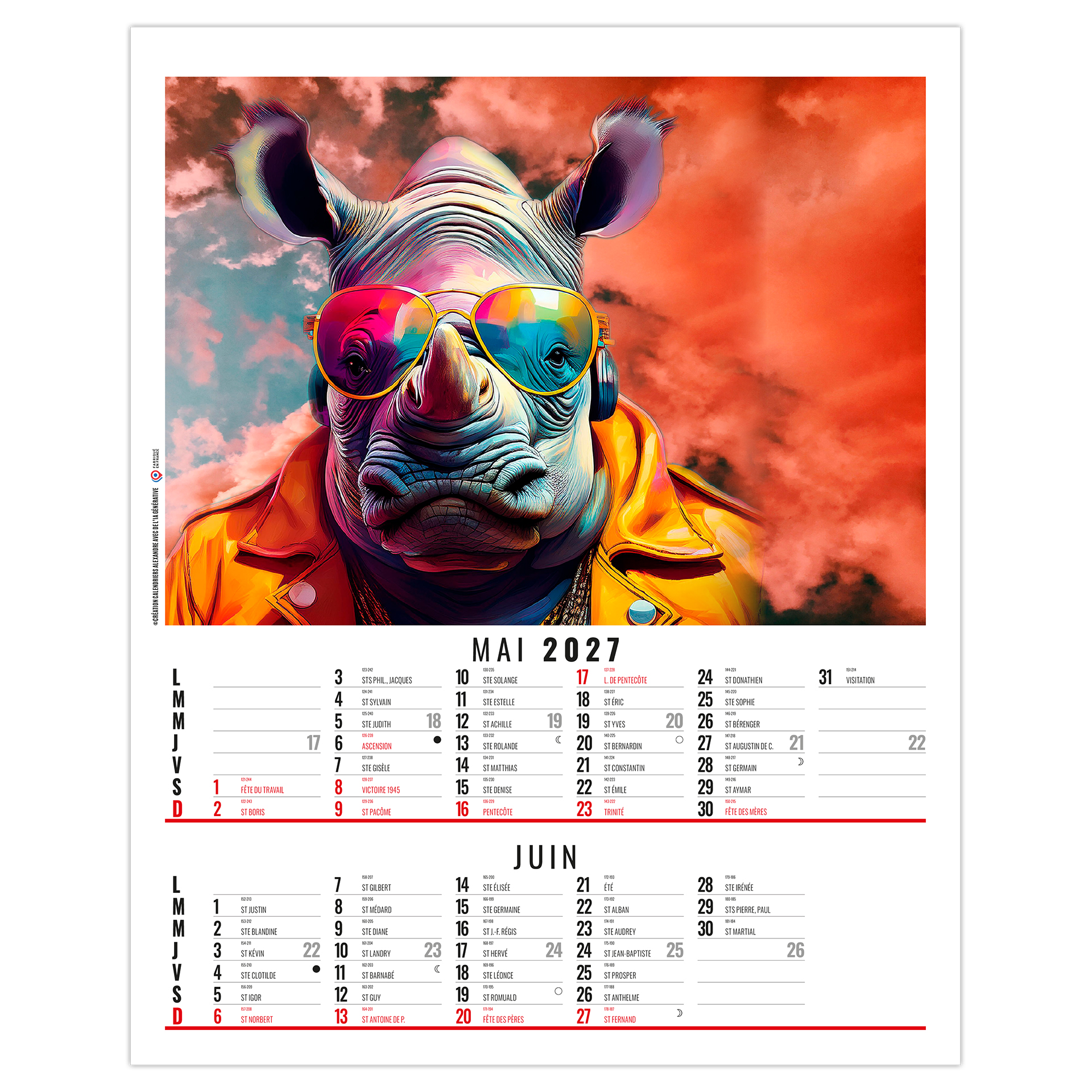 Zoé 2027 – Calendrier avec logo - vue 4