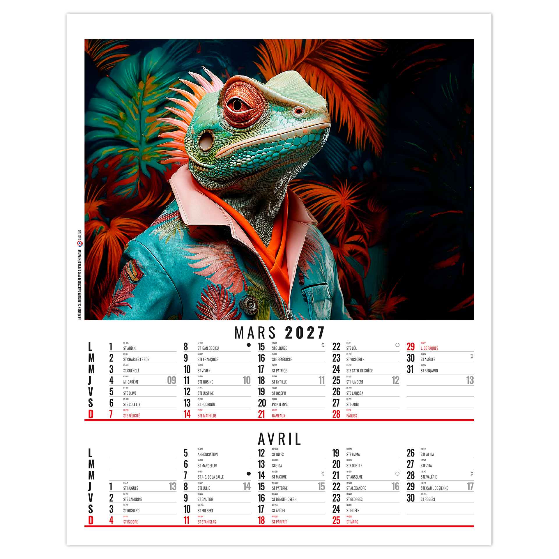 Zoé 2027 – Calendrier avec logo - vue 3