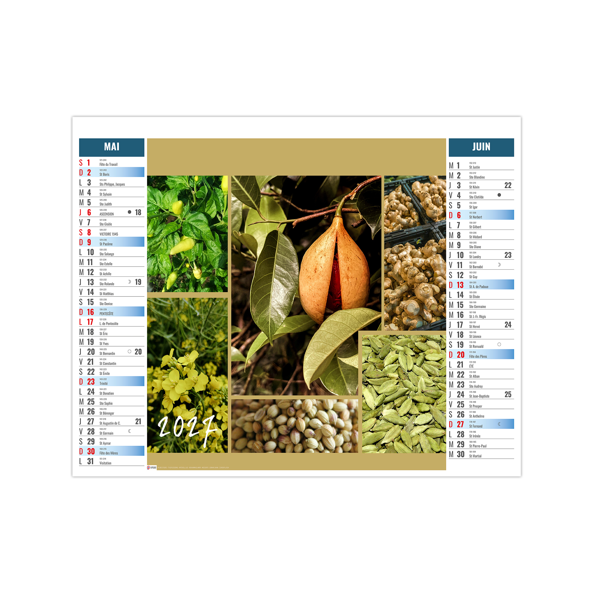 Bouquet 2027 – Calendrier avec logo - vue 4