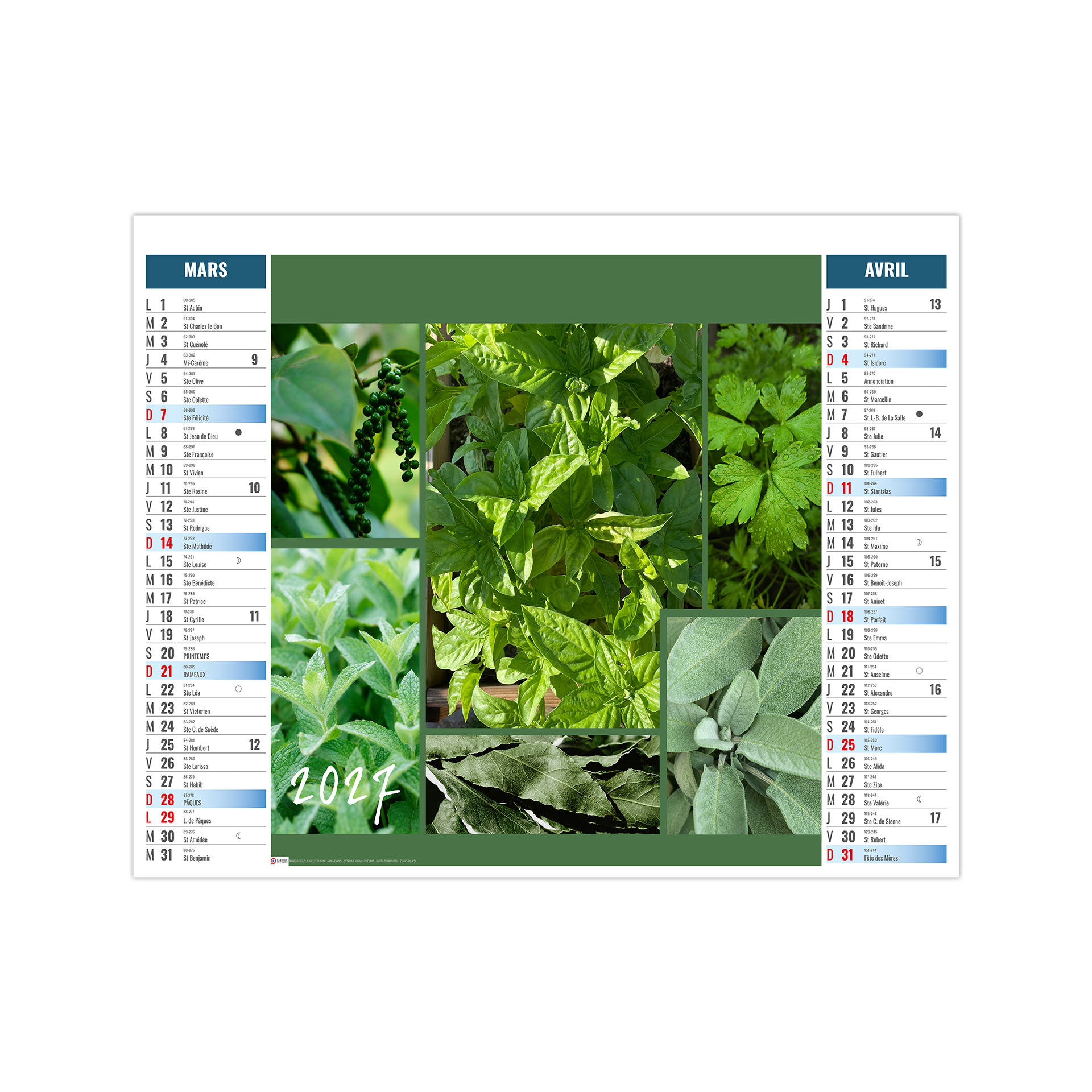Bouquet 2027 – Calendrier avec logo - vue 3
