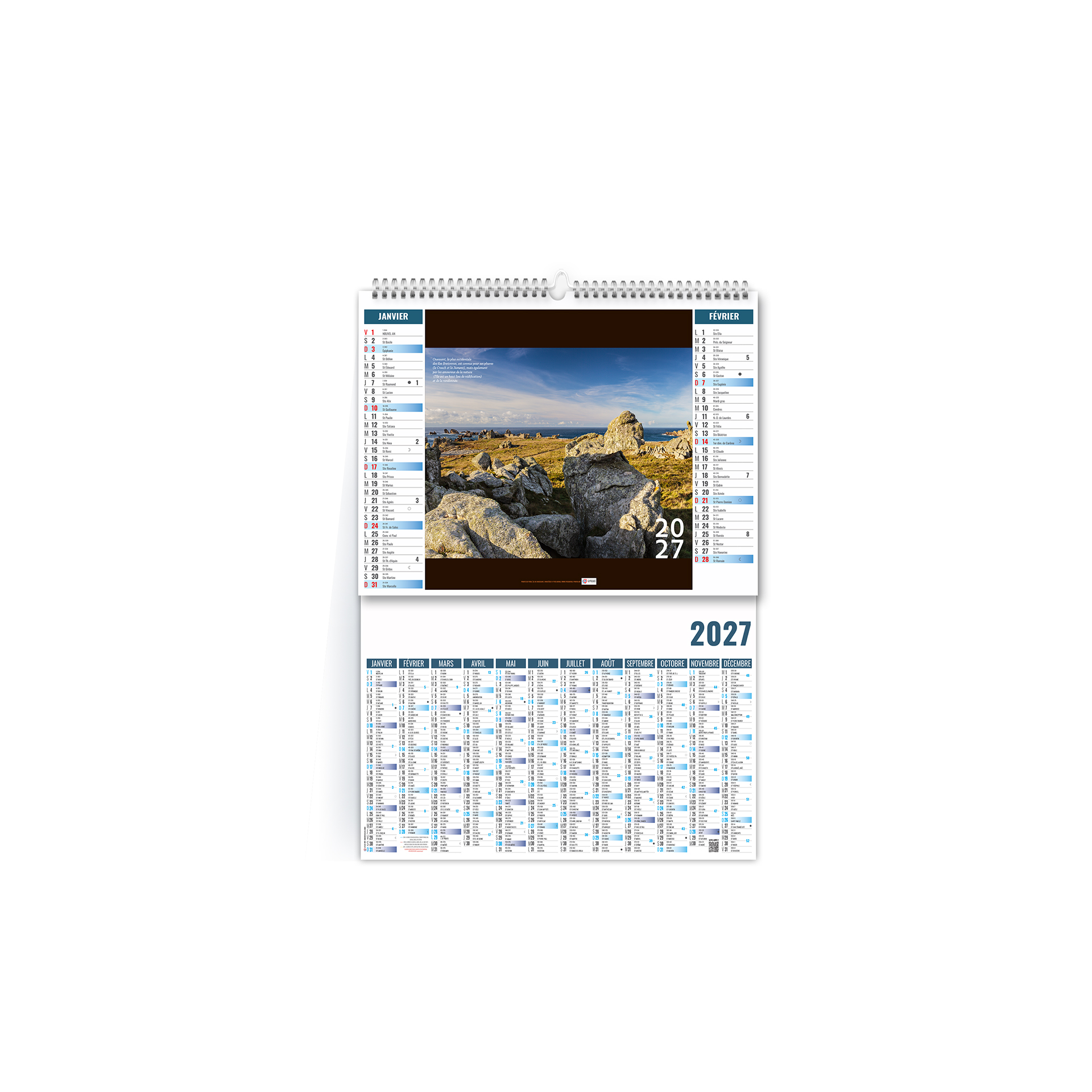 Calme 2027 – Calendrier avec logo - vue 1