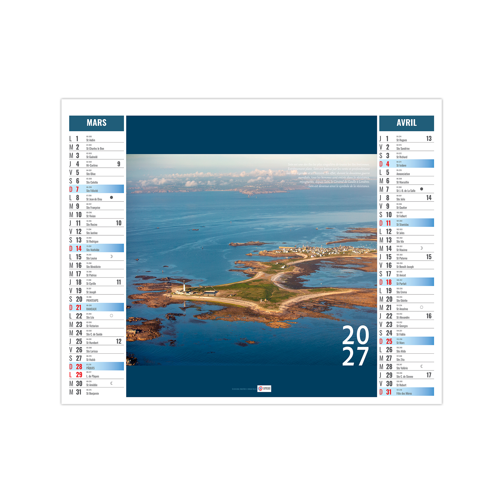 Calme 2027 – Calendrier avec logo - vue 3