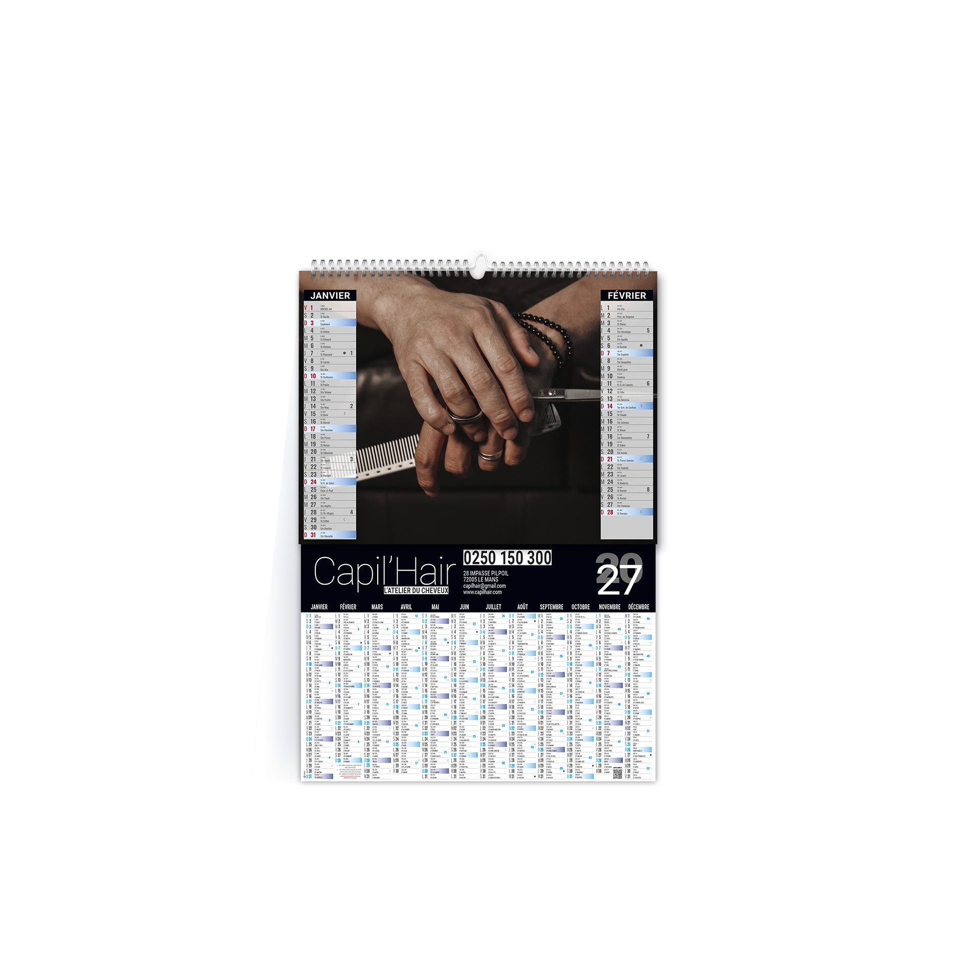 Illustre 2 en 1 creation 2027 – Calendrier avec logo - vue 1