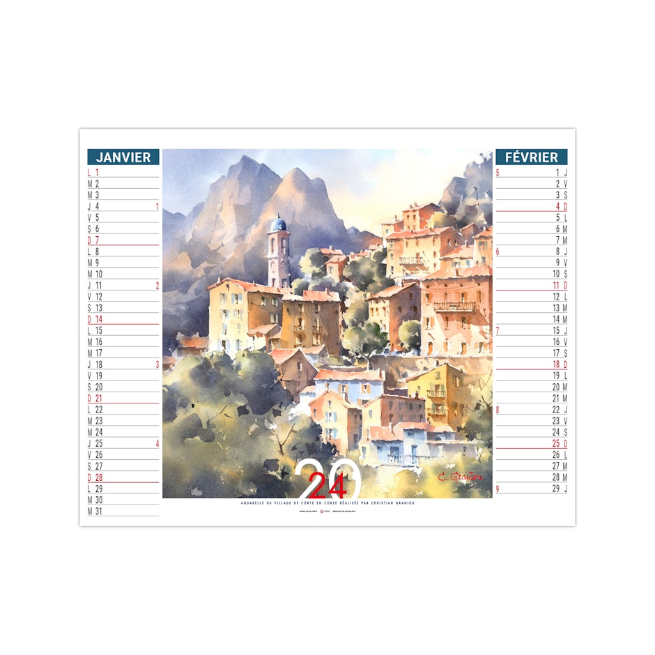 Glocken Calendrier format paysage « 2024 » (1 - 12 mois) - acheter