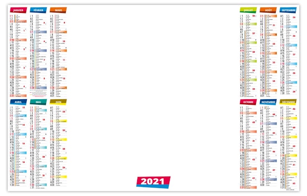 Calendrier Bancaire Publicitaire 2021 Effacable calendrier effacable 2021