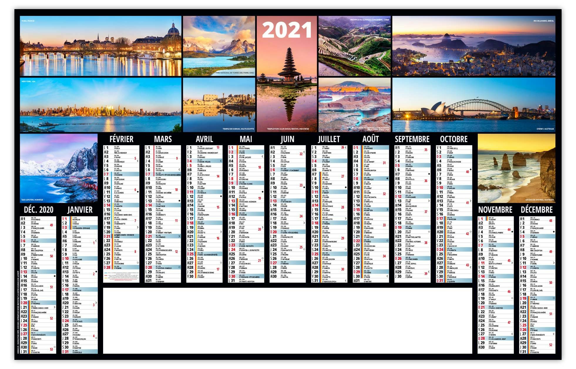 Calendrier Bancaire Publicitaire 2021 Patrimoine Mondial imprimer calendrier mondial 2021