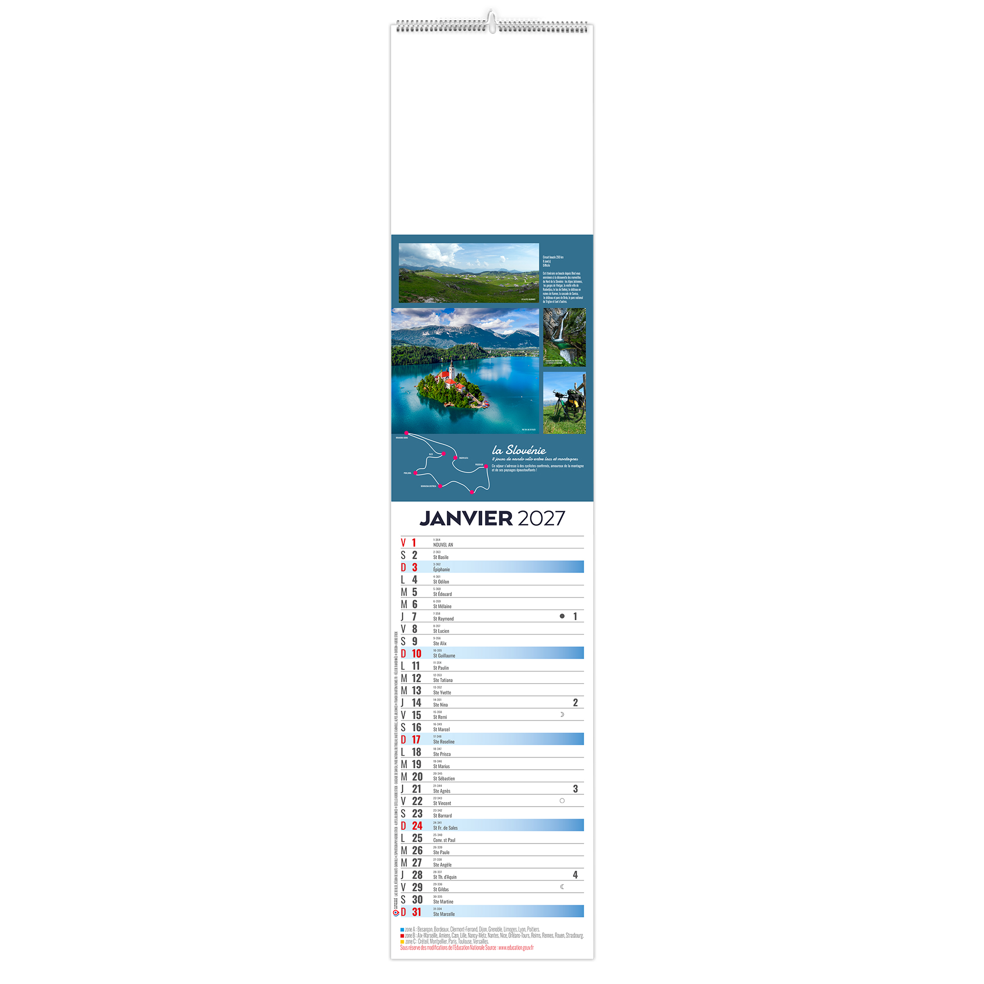 Languette voyage 2027 – Calendrier avec logo