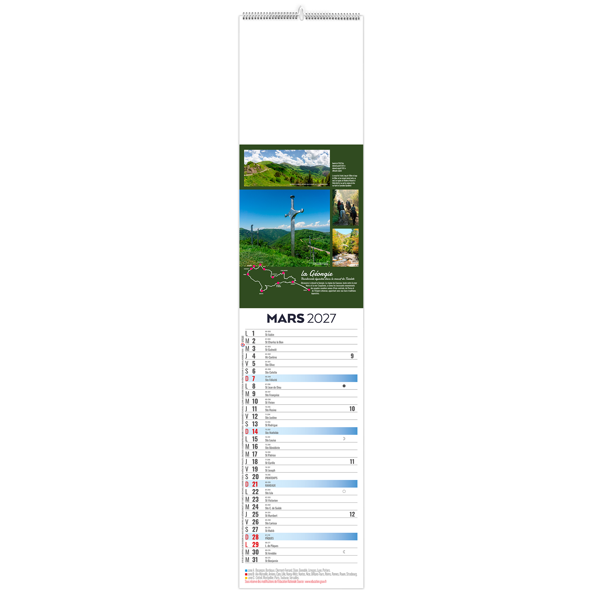 Languette voyage 2027 – Calendrier avec logo - vue 3
