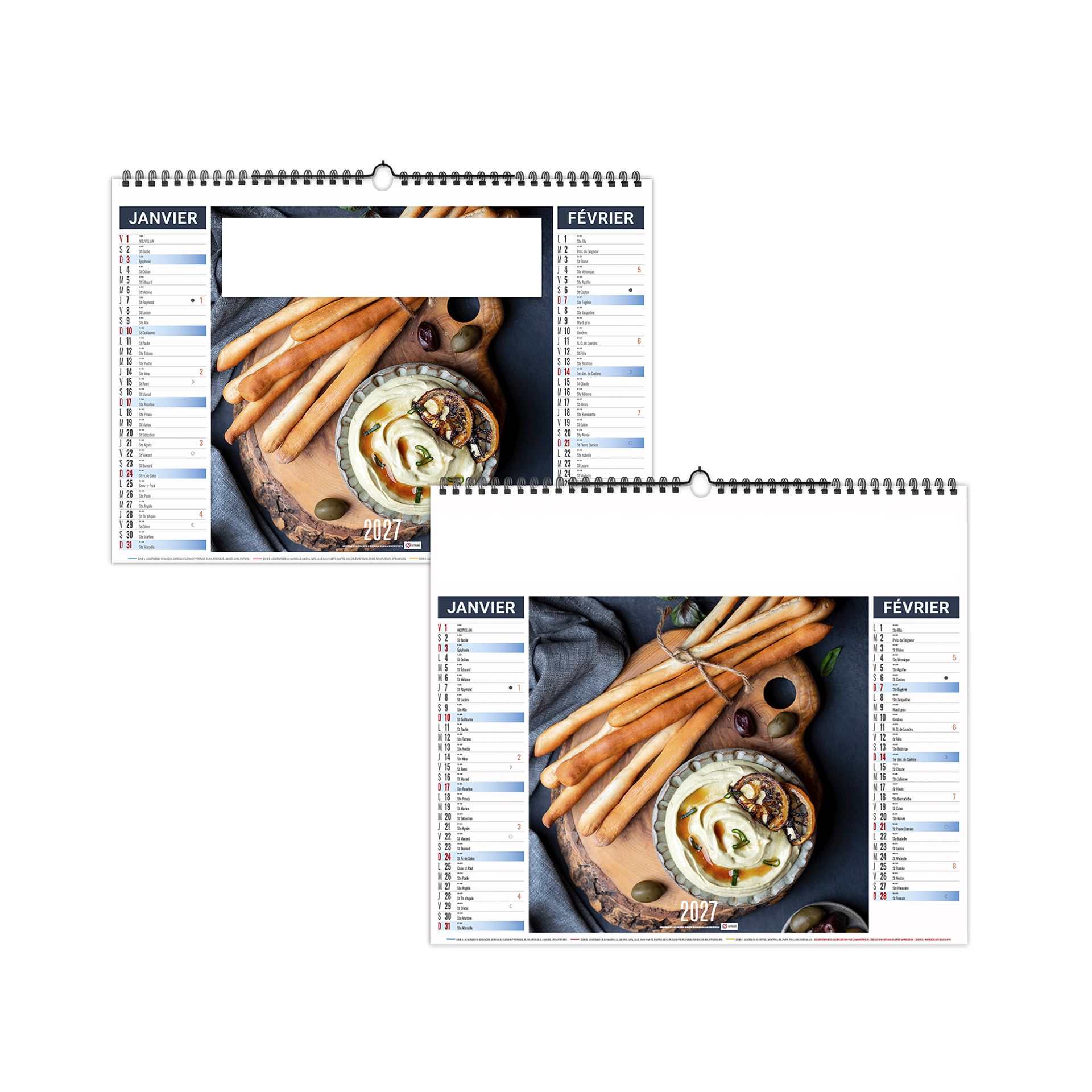 Recettes 2027 – Calendrier avec logo - vue 1