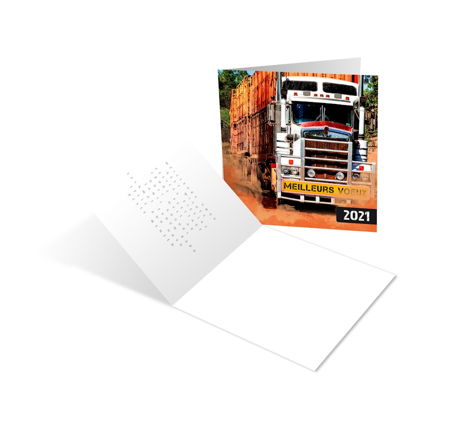 Carte De Voeux Illustre D Une Photo D Un Camion Routier calendrier 2021 routier