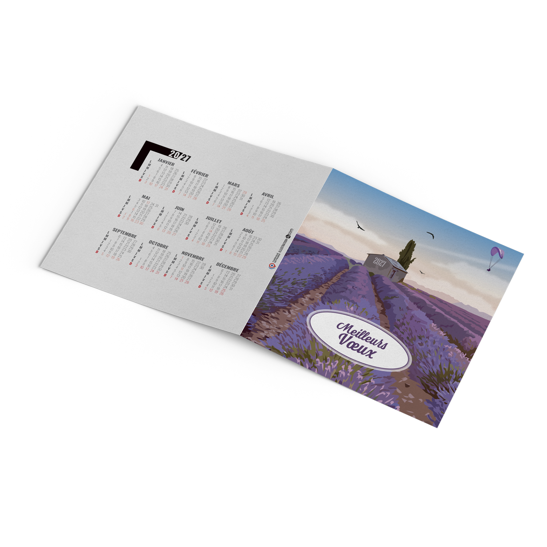 Vintage 2027 – Calendrier avec logo - vue 3