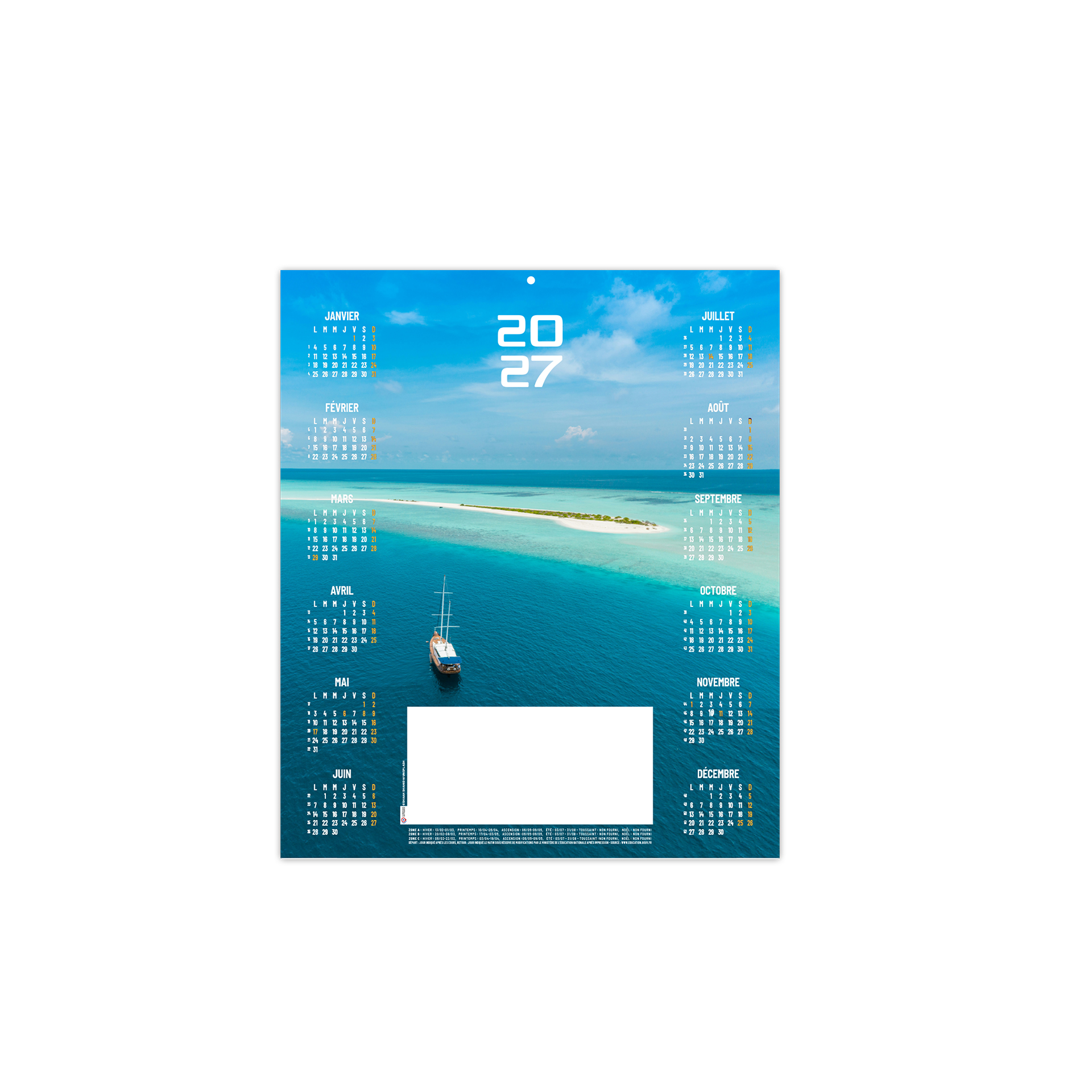 Ocean 2027 – Calendrier avec logo - vue 1