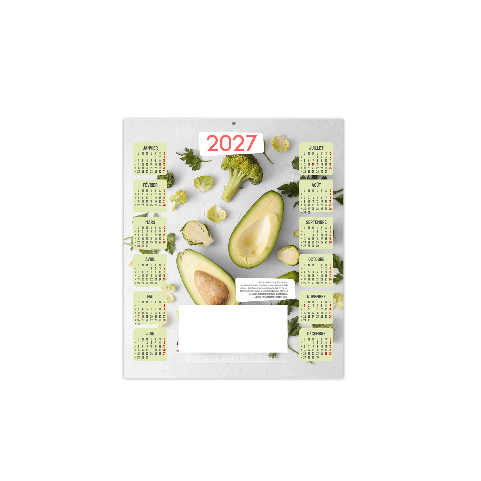 Silène 2027 – Calendrier avec logo - vue 1
