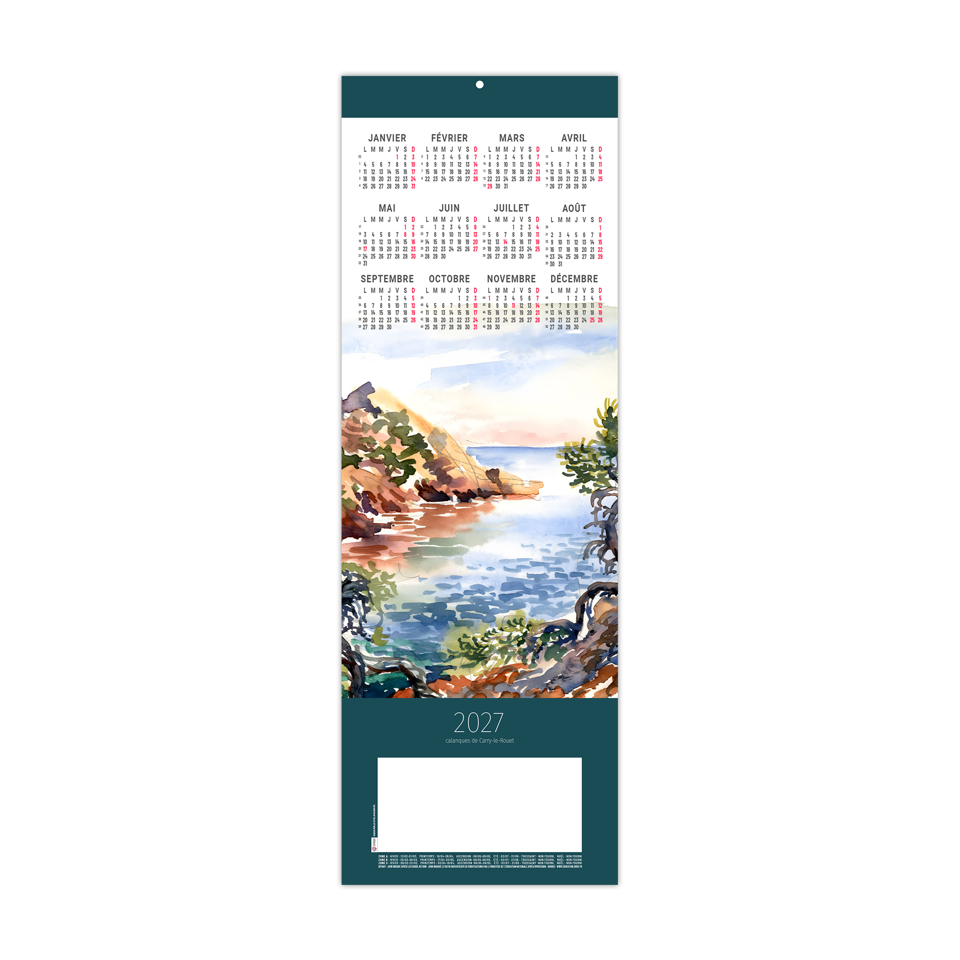 Amélie 2027 – Calendrier avec logo - vue 2