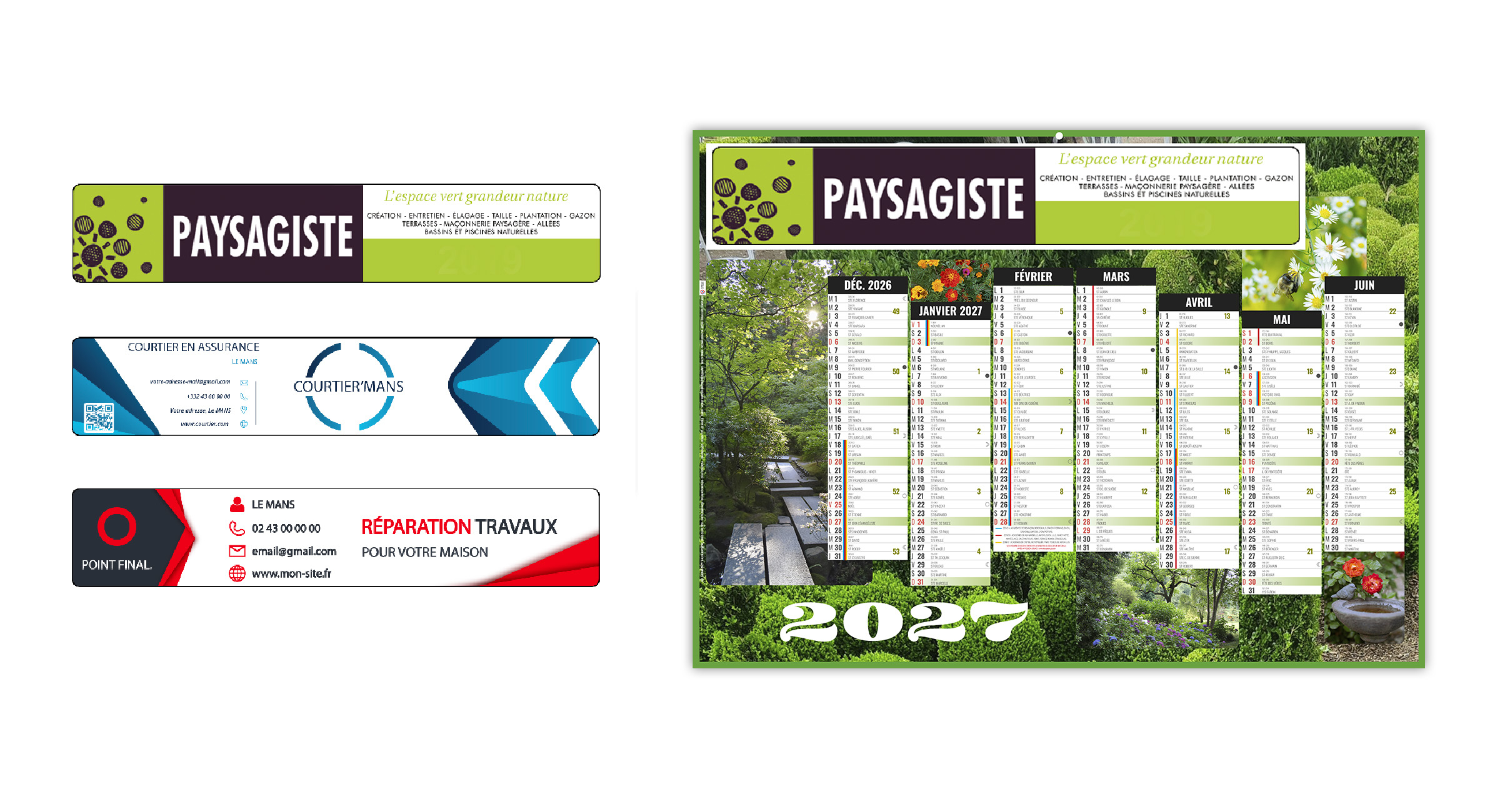 Exemple de requipage design pour calendrier personnalisé