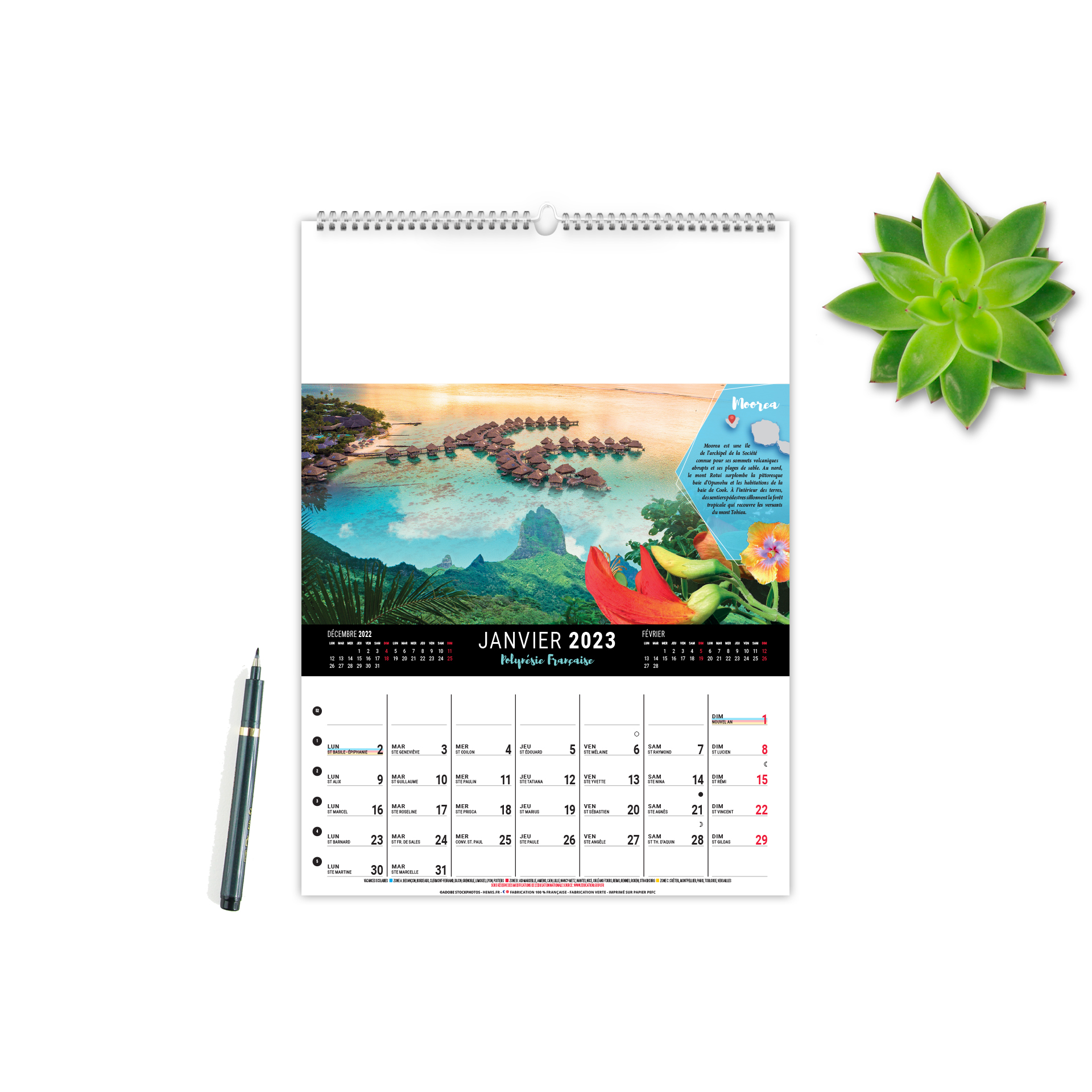 Calendrier Spirale 2023 Calendrier Publicitaire Personnalisé | Imprimeur Calendrier