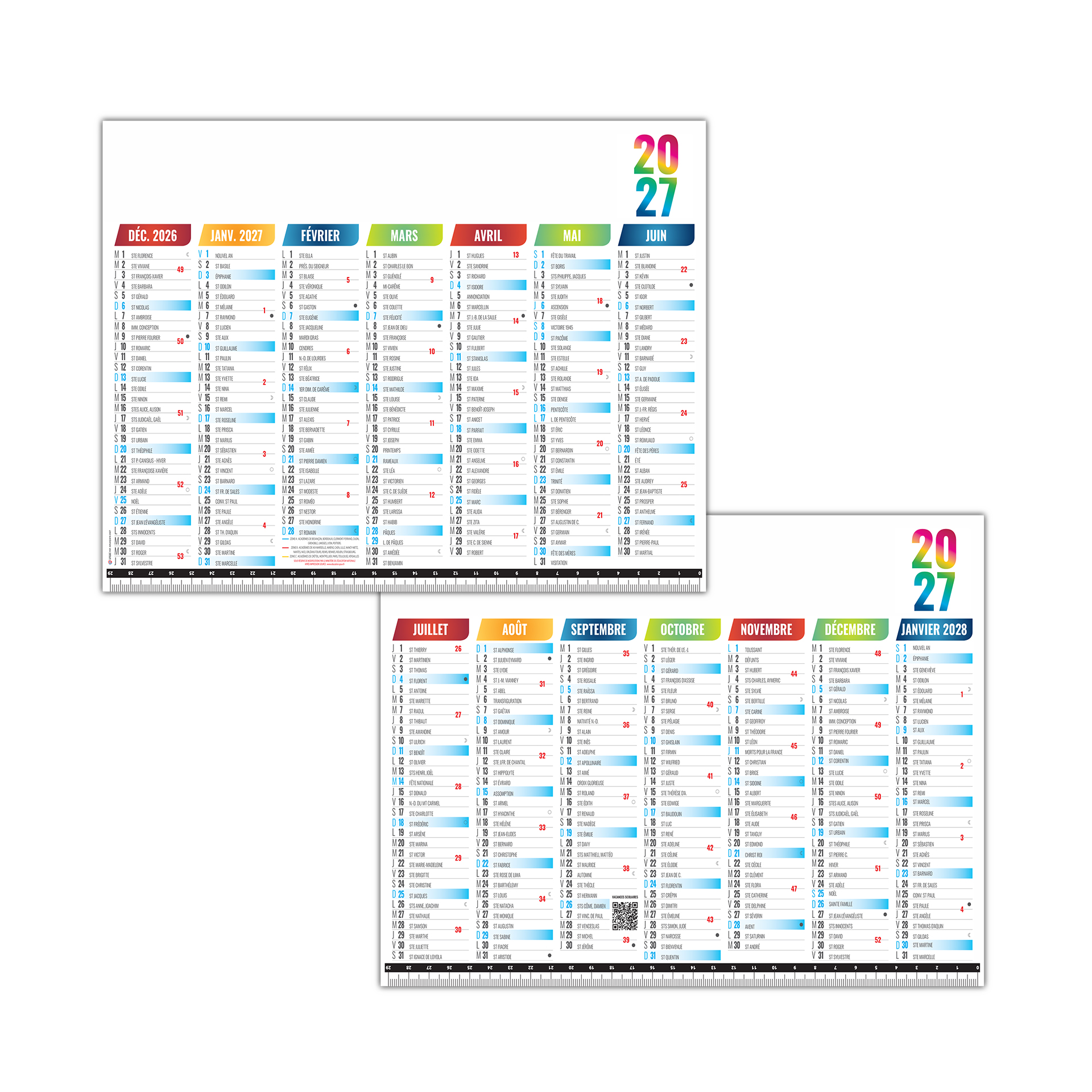 Sous-main plastifié mesure 2027 – Carnet personnalisé - vue 1