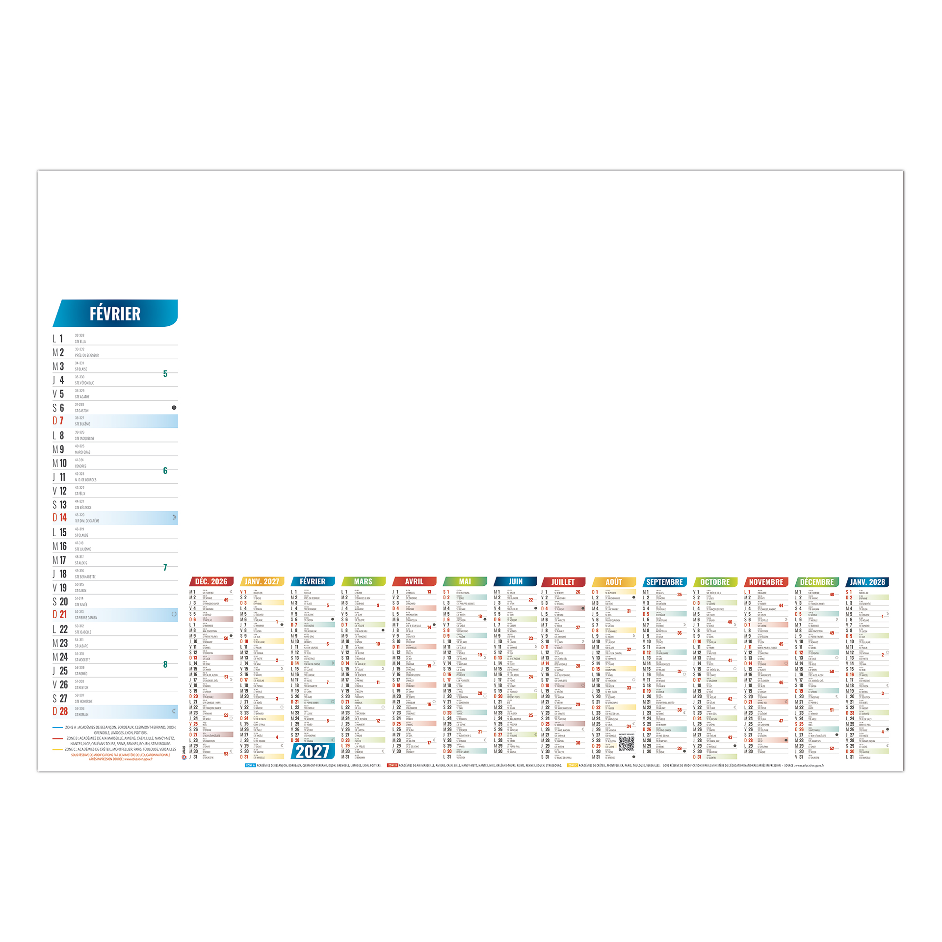 SM annuel variable 2027 – Calendrier avec logo - vue 2
