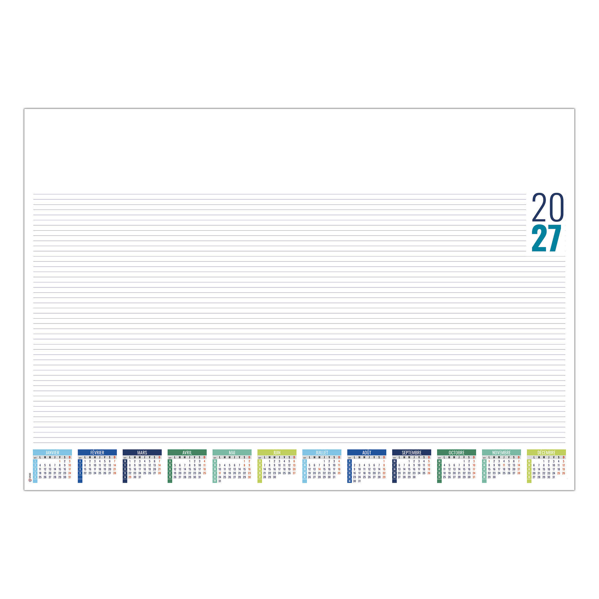 Sm Bureau 2027 — calendrier 2027 personnalisé Saint-Étienne