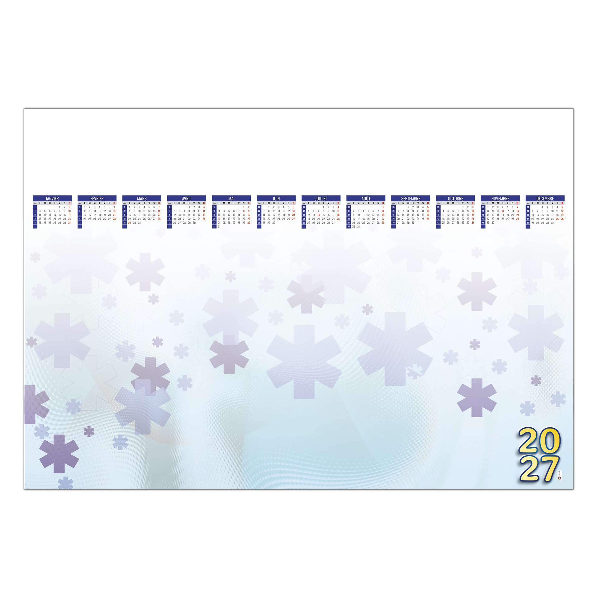 SM croix bleue 2027 – Calendrier avec logo