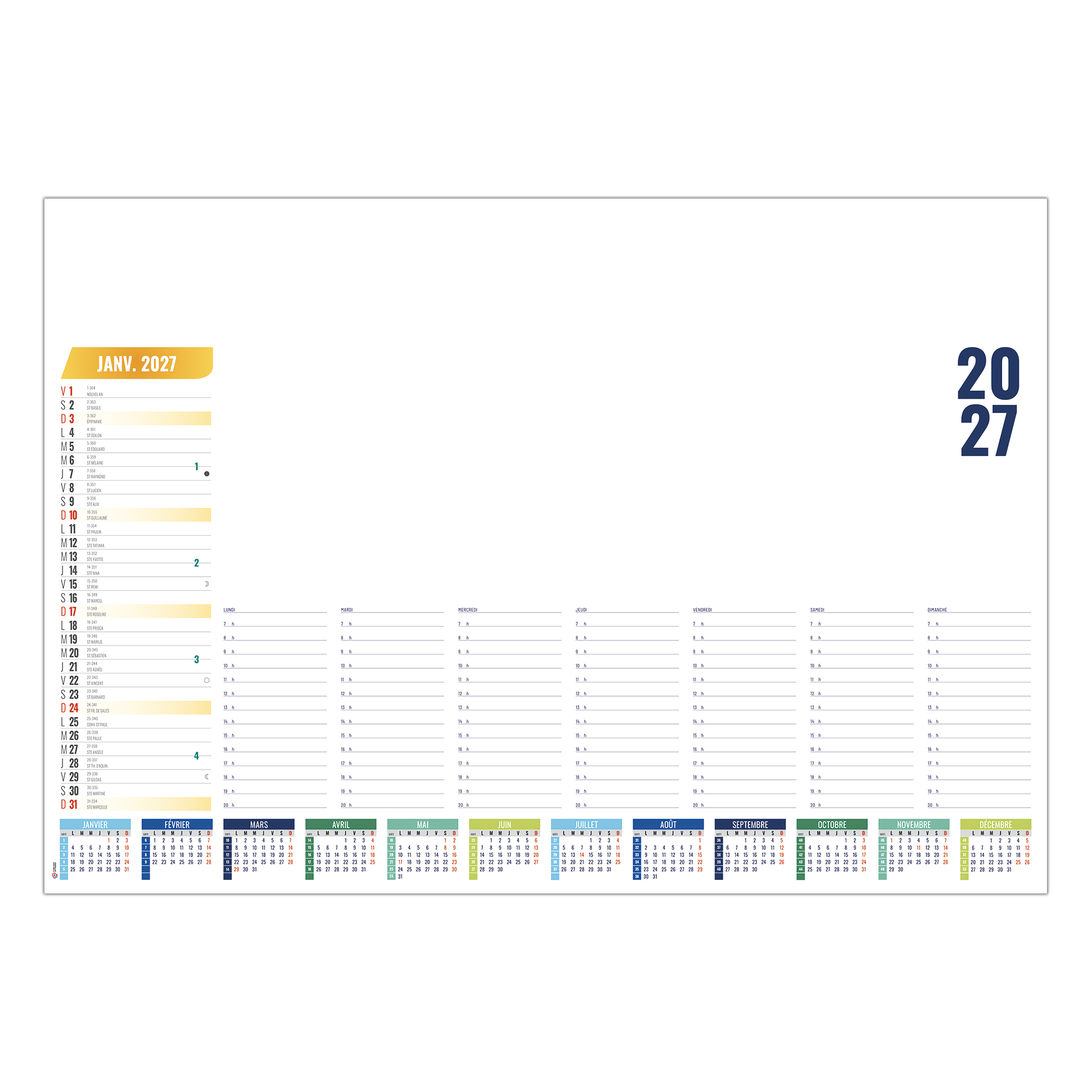 SM hebdo variable 2027 – Calendrier avec logo