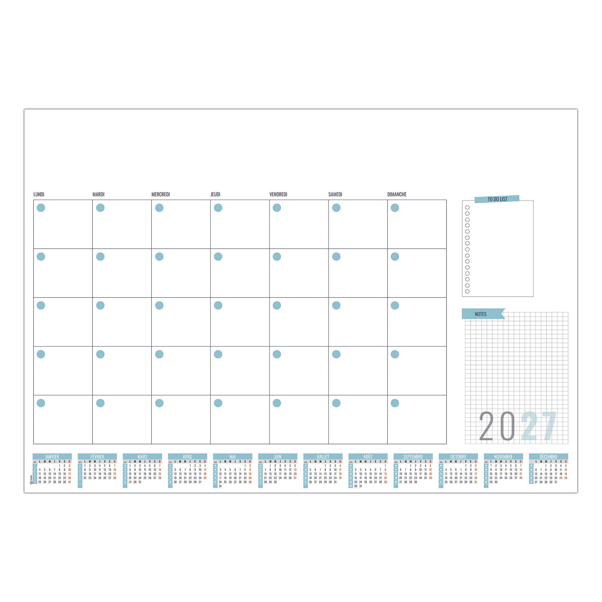 SM planner 2027 – Calendrier avec logo