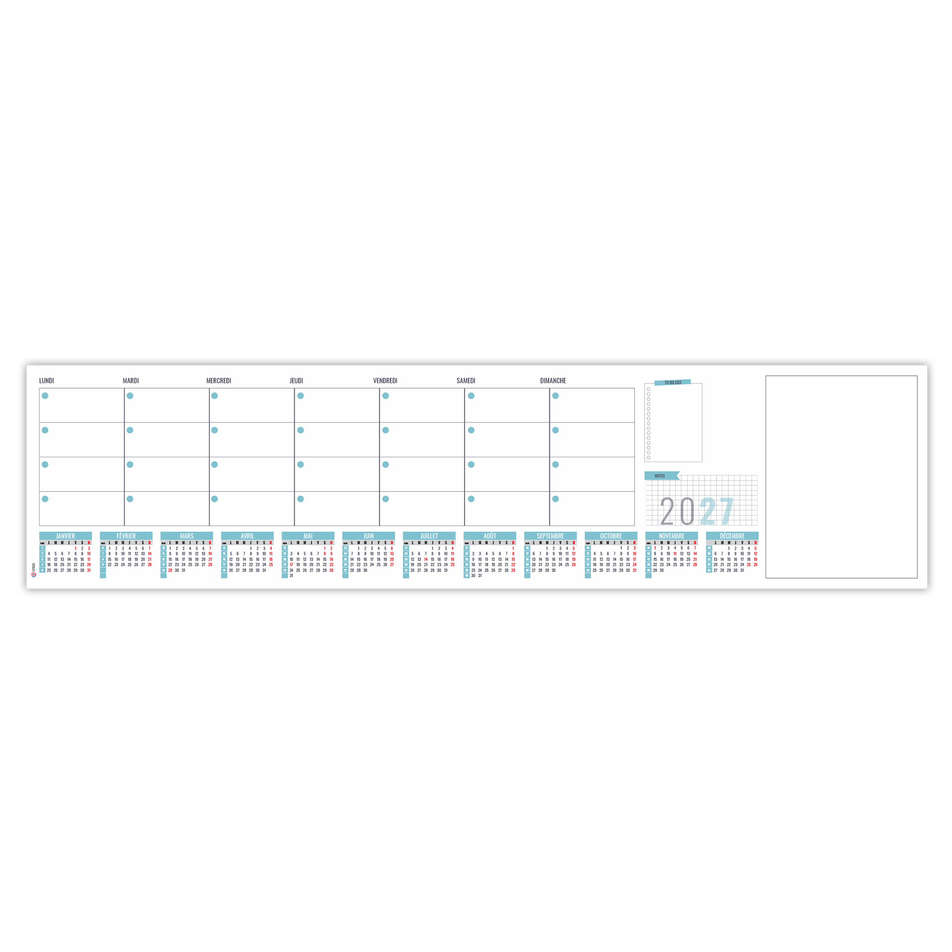 Smc planner 2027 – Calendrier avec logo